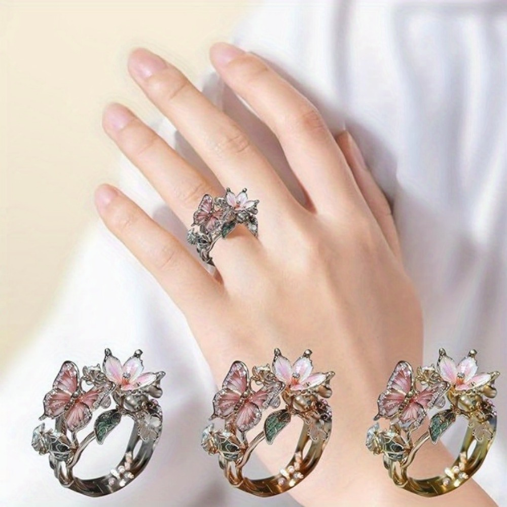 

& Flower Enamel Ring For Women And Girls - Parties & Events