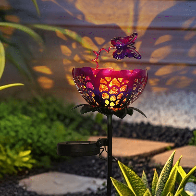 E-shop IP65 Solar-Gartenleuchte | Wetterfeste LED, automatisches Ein-/Ausschalten bei Dämmerung | Solar-Blumenlampe, perfektes Geschenk für Mama | für
