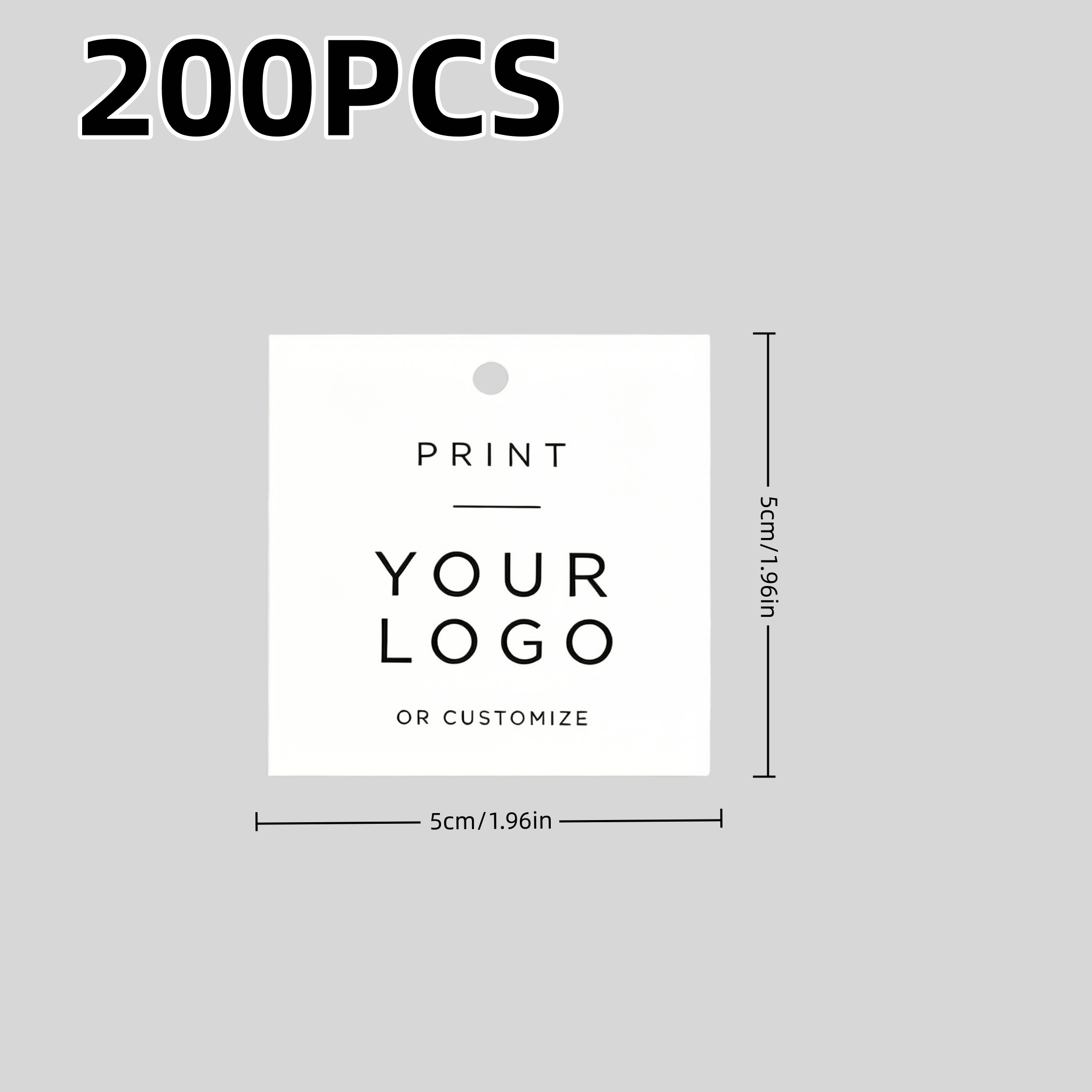 TEMU Elegant Square Hang Tag Labels - Personalized Gift Labels - Single Side Custom Logo-sided Customization Of Images/logos - Suitable For Store