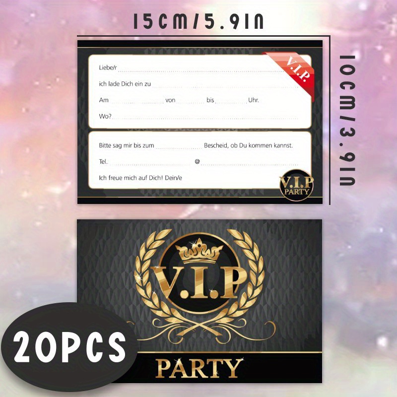 TEMU 20 Stk., Kindergeburtstags-VIP-Einladungen Ohne Umschläge - Beidseitige Ausweise, Du Bist Ein Geladener! Kindergartenparty für Mädchen, Feiern,