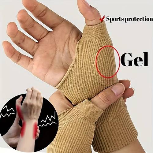 2pcs 1 pair thumb compression gloves fingerless support with gel pad breathable cover with joint support everyday use gloves