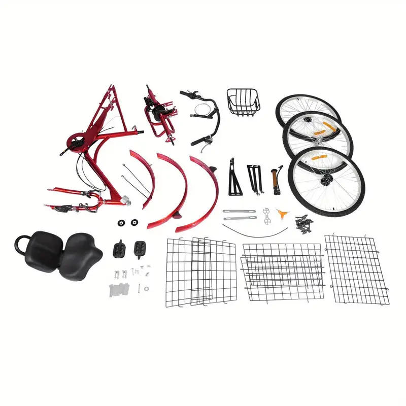 Triciclo Per Adulti 24 Pollici - 7 Marce, Con Cestino, Schienale Morbido, Ideale Per Tutti I Terreni - Foto 10