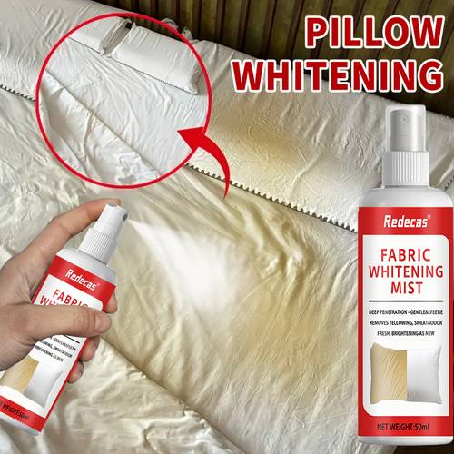 pillow and fabric whitening spray agent quickly removes stains refreshes and brightens pillows bed sheets and curtains gentle and non irritating suitable for home use
