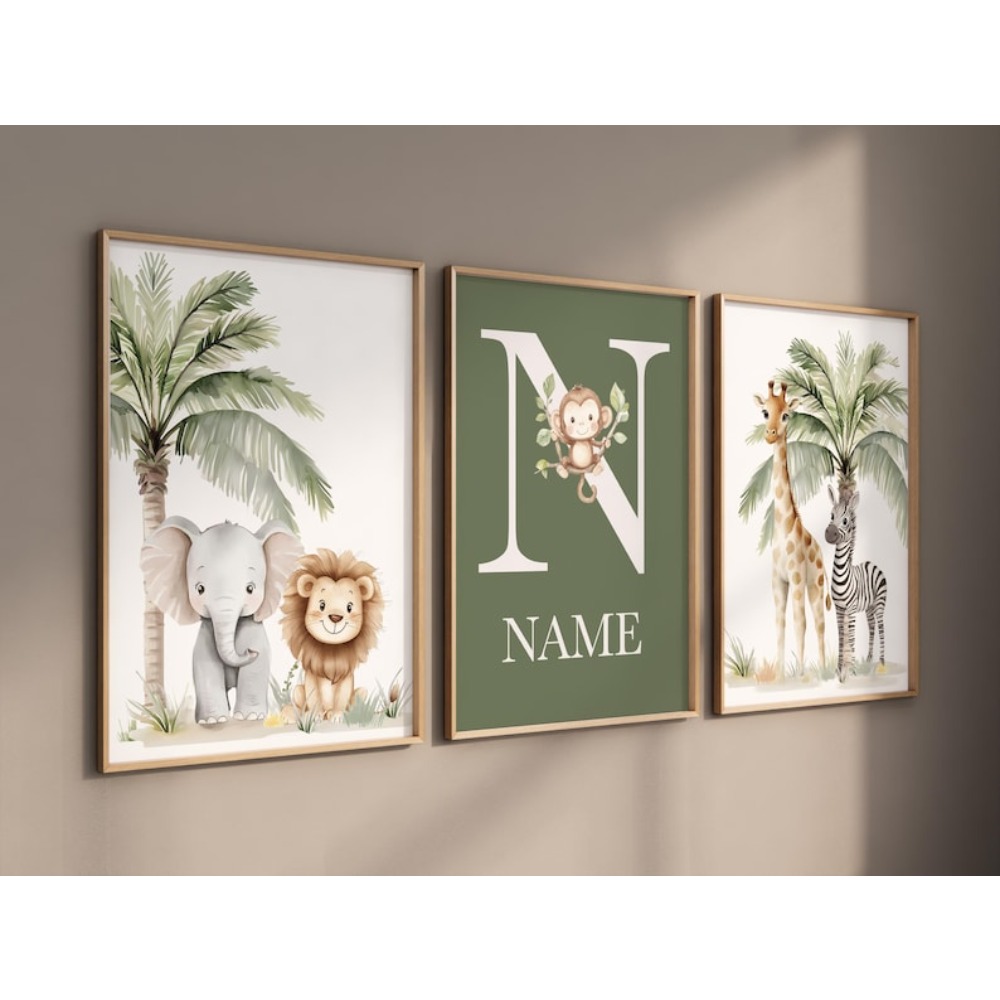 TEMU Plat 2D, 3pcs Décoration Murale Personnalisée Animaux de pour Chambre d'Enfant - Nom/ Adapté pour Décoration de Chambre d'Enfant, Cadeau de ,
