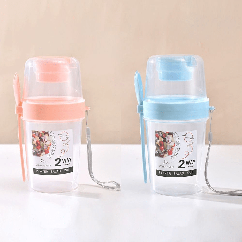 TEMU Ensemble de 2 tasses pour petit-déjeuner, salade, yaourt et céréales, pot à , pot à gelée et vinaigrette, avec ! ()
