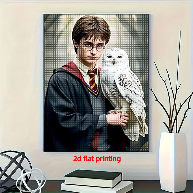 TEMU 2d Flat Printing Round Frameless Adult Diamond Painting - And The Snowy Owl, Suitable For Craft Enthusiasts, Decoration, For Birthdays, ,