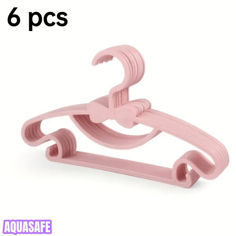 TEMU 6-pack Small Hangers With Bows - Durable Plastic, Expandable, - Suitable For Small Clothes, Underwear, Panties - Gift