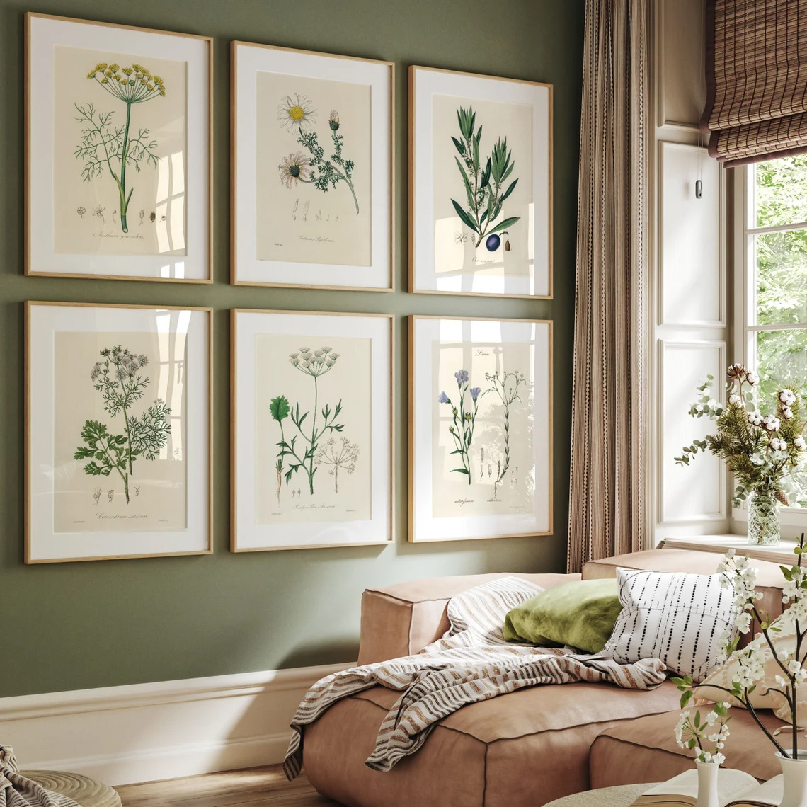 set of 6 wall art vintage poster botanical print   prints   wall art gift   decor print suitable for bedroom living room decoration housewarming gift unframed
