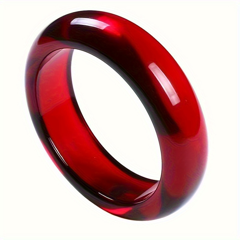 TEMU 1pc Stylish And Elegant Resin Bangle, A Loose-fitting Fashion Bracelet For Women, Suitable For Daily Wear And - No Inlay Material