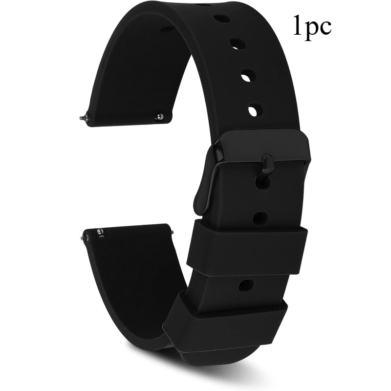 TEMU Bracelet de rechange 1 pièce pour montre connectée en imperméable avec boucle argentée en acier inoxydable, bracelet de sport unisexe