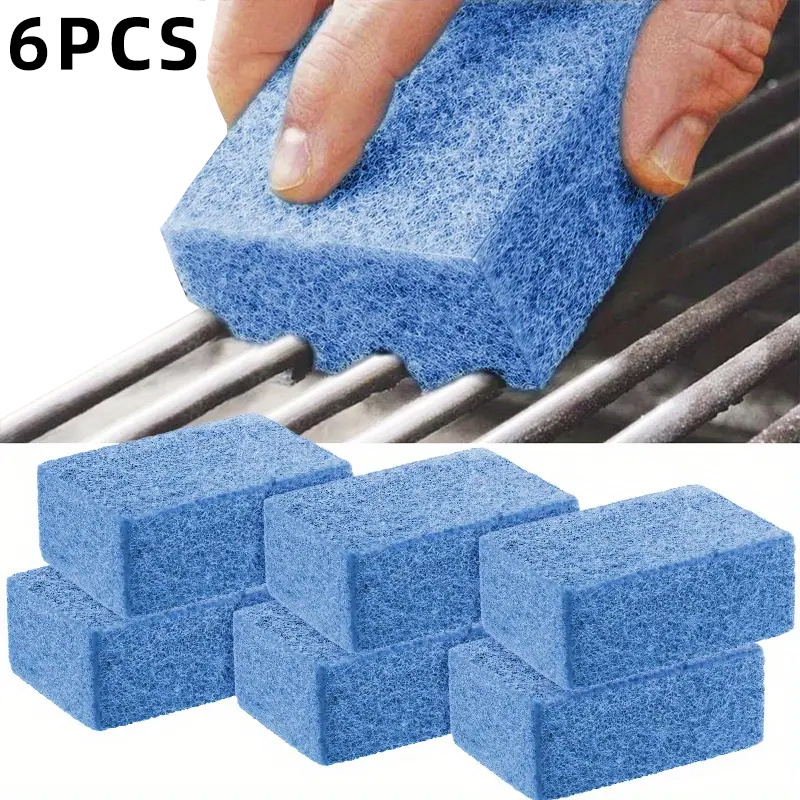 6 professional bbq cleaning sponges high temperature resistant   ergonomic anti   ideal for gas charcoal stoves outdoor kitchen essentials durable easy to     multipurpose cleaner