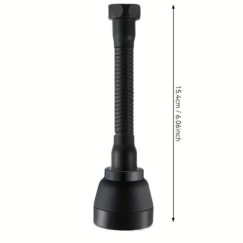 Image of 1pc Long Black Faucet That Can Degrees And Be Fixed At Any Angle For Cleaning. Made Of Stainless Steel, Suitable For Kitchen, Bathroom, Balcony Faucets And Small Tools