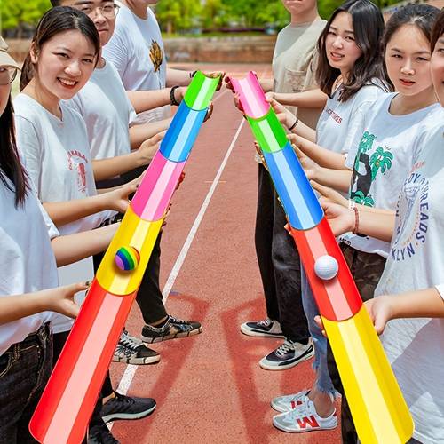 rolling relay u ball transfer game colorful building christmas party fun competition props