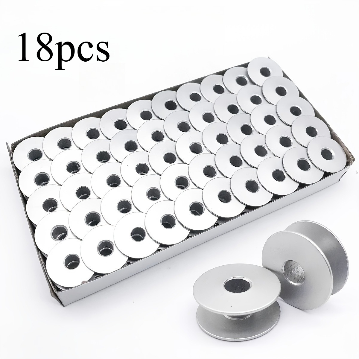 TEMU Juego de 15/18 piezas de ruedas roscadas de aluminio para máquina de coser de computadora, diseñado con de hilo de avión, adecuado para uso
