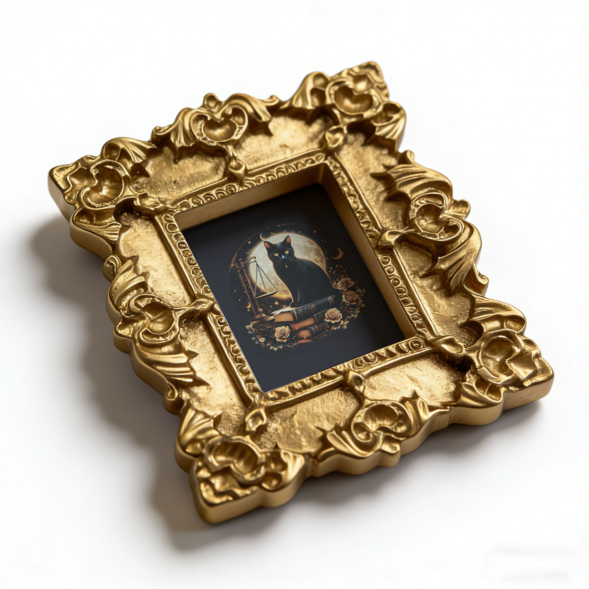 TEMU Aimant de réfrigérateur magnétique 1 pièce gothique Lune et Livres avec accent rose - Décoration mystique sur le thème de la nuit, convient pour