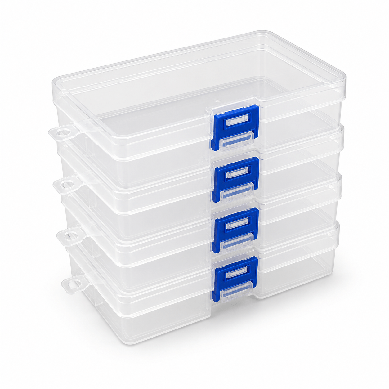 TEMU 4pcs Set Of Transparent Storage Boxes With -, Stackable Portable Organizer, Suitable For Jewelry, Beads, Craft Materials, Sewing Supplies,