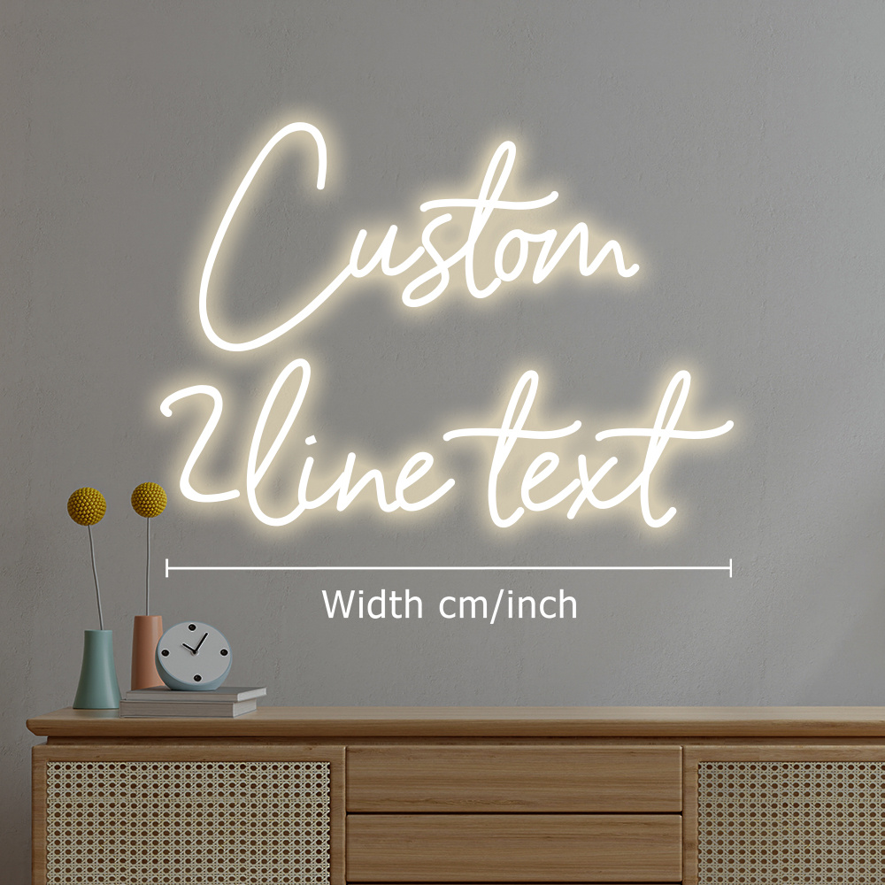 E-shop Benutzerdefiniertes personalisiertes Text USB Licht Neon Schild Kreative Dekoration, Doppel-Linien Anpassung, Einzigartiges Hochzeitsdekor