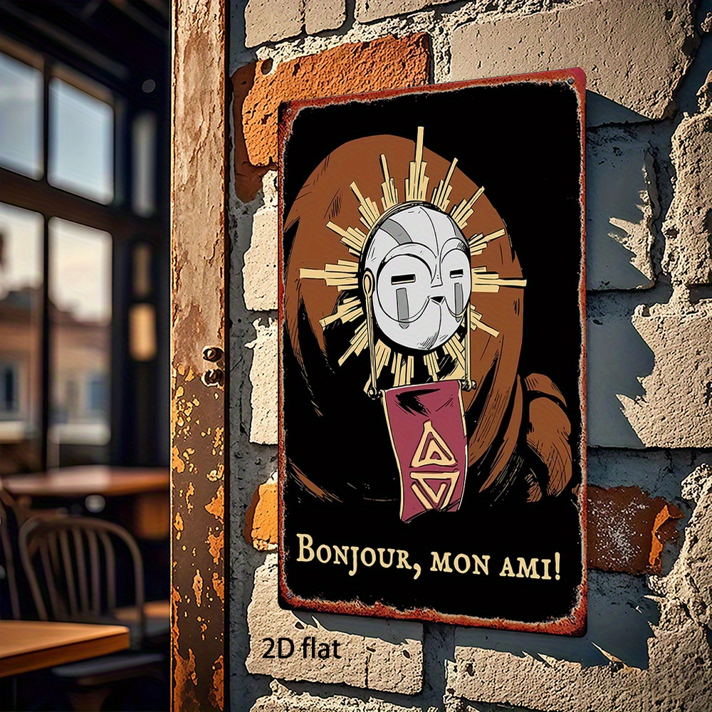 TEMU 2d Flat, 1pc, Metal Sign, , Flat Printed Sign, Square Wall Art, 8x12 Inches (20x30cm) Wall Decoration, Suitable For Home, Bar, Garage, Club,