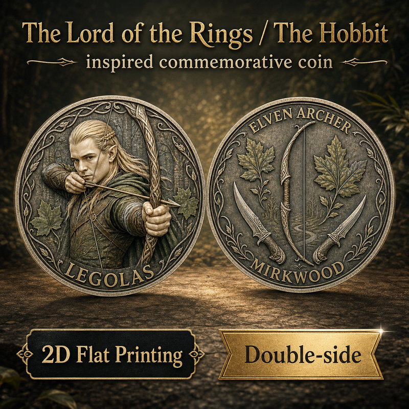 TEMU 1pc The Legolas & Archery Commemorative Coin, Elf Archer Fantasy Woodland Medieval Fantasy Theme, Gift For Elf Fans, Fantasy Fans & Book Lovers,