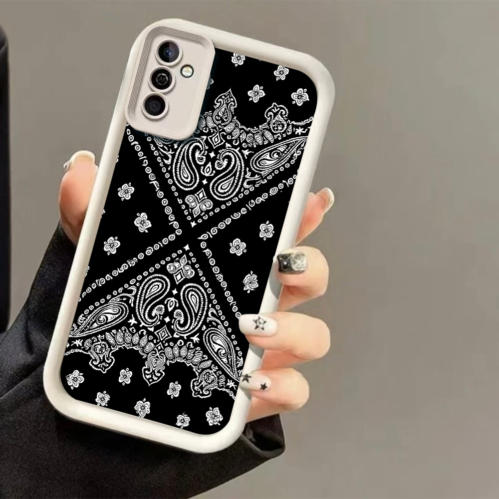 TEMU Phone Case: Black And White Paisley Pattern Phone Case Suitable For Galaxy S26 S25 S24 S23 S22 Ultra Note20 Series A70 A71 A72 A214m Series