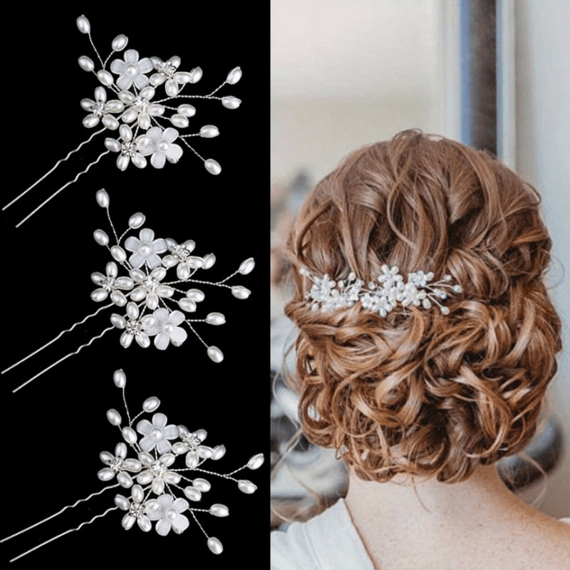 1pc pearl hairpin u shaped hair clip women bridal hair Temu
