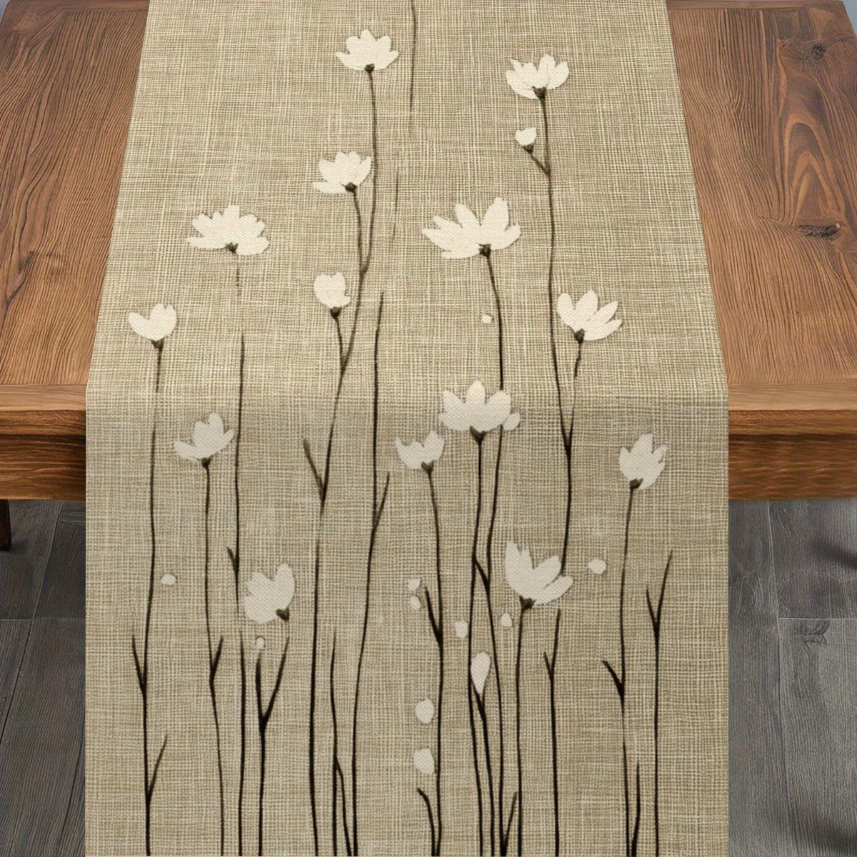 TEMU 1pc Minimalist Scandinavian Japanese Korean Style Table Runner - Rectangular Dining Decor For Home Gatherings, Farmhouse & Zen-inspired Indoor