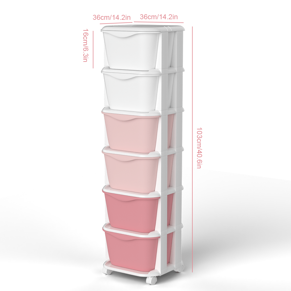 5/6-Layer Drawer Storage Rack with Universal Wheels
