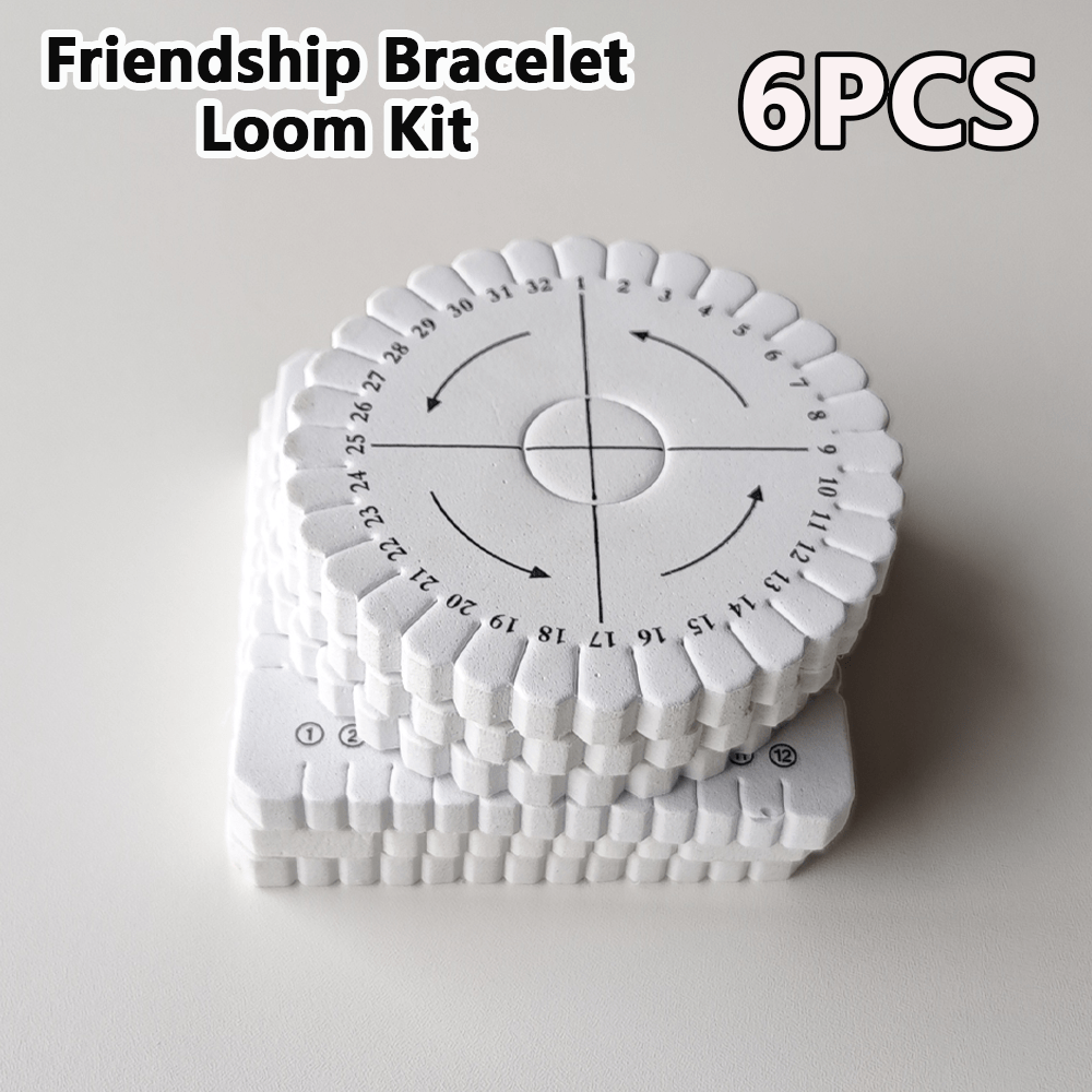 TEMU Ensemble de 6 à tisser, comprenant des planches rondes et carrées pour la création de macramé, de bracelets et de . Un kit d'art complet, idéal