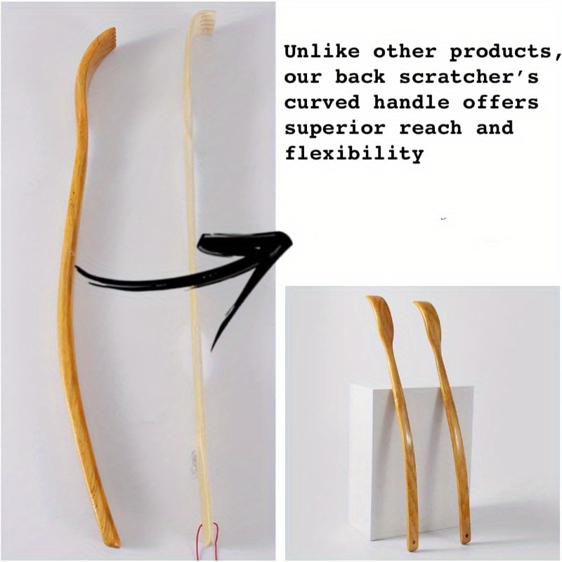 handcrafted oversized 18 wooden-style back scratcher with extended curved handle - metal construction, natural yellow  ,   sensitive light beige, no residue - instant   for back, body & hard-to-reach areas - ideal gift for adults, seniors &   women (   ), back massage tool, lower back massager, massage tool back, back massage Product details 3