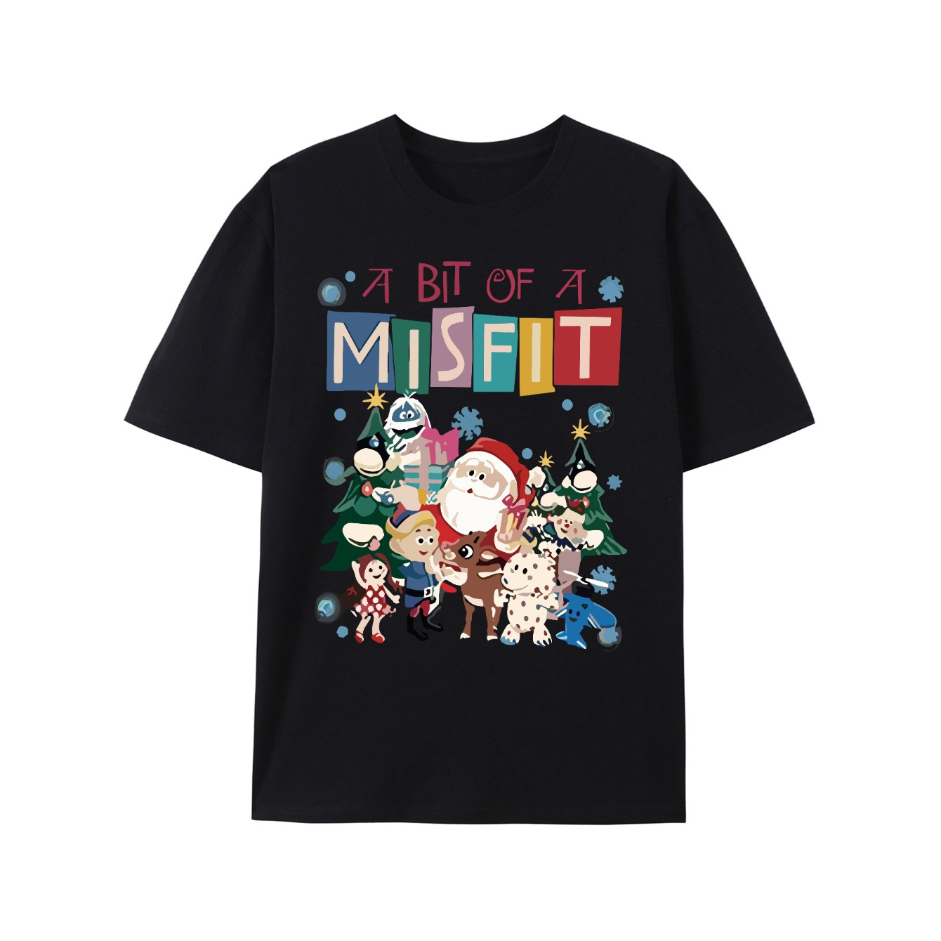 

1pc Christmas Graphic Tee - 100% T- Slight , Fit, , & - Adult Top