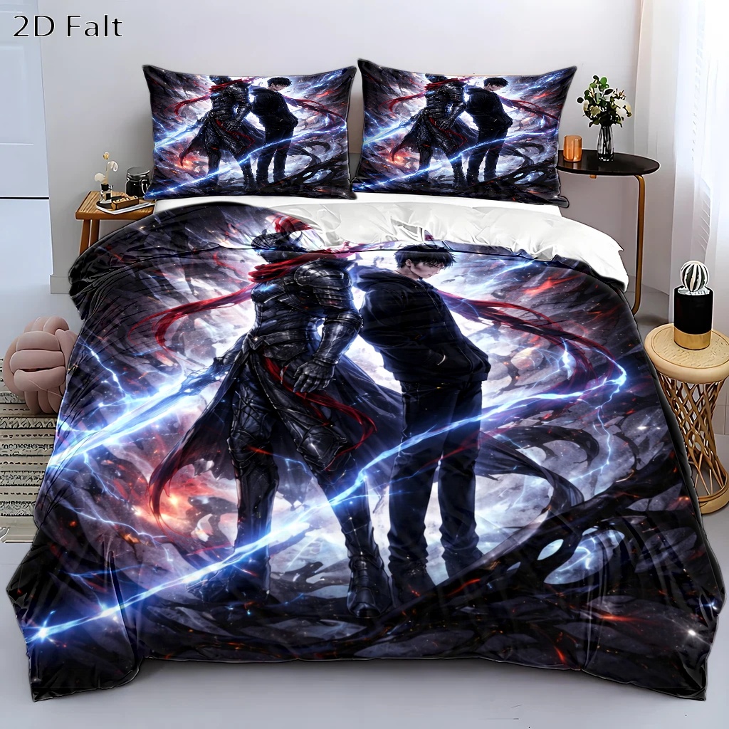 TEMU 3pcs Anime Warrior Themed Duvet Cover Set, Bedding (1 Duvet Cover   2 Pillowcases), Suitable For , Machine Washable With Hidden Zipper, Queen