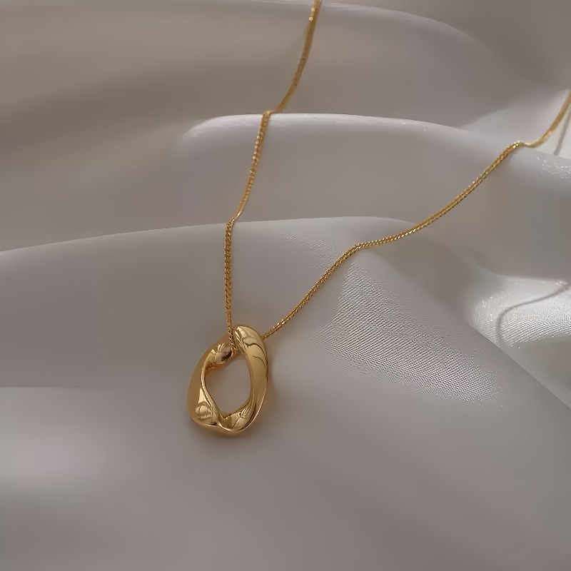 Image of Hypoallergenic High-quality Steel Geometric Pendant Necklace, 18k Golden Plated, Anti-fading, Women's Fashion Necklace, Easy And Elegant, Daily And Party Wear, Exquisite Gift For Women