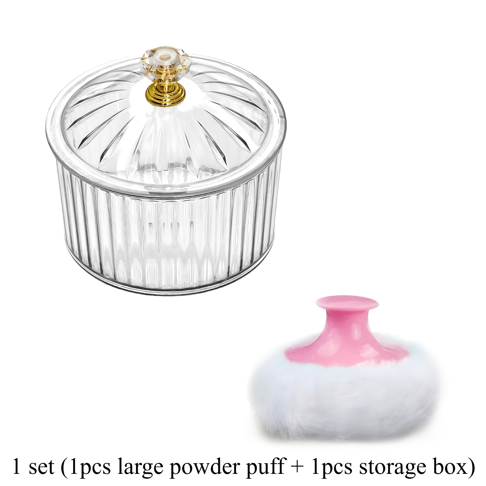 TEMU 1 Set (1pc Large + 1pc Storage Box), Reusable Makeup Puff, Suitable For Normal Skin, Flocked Material, Durable And Skin-friendly Container, A