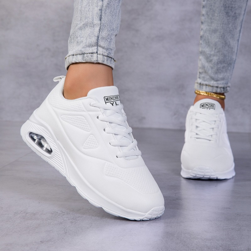 Image of Sneakers, Women' Lace-up Running Shoes With A Soft Sole, Round Toe, Suitable For , Lightweight, Comfortable, And Versatile For Casual Sports.