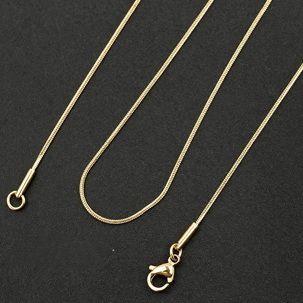 2pcs Exquisite Minimalist Two-Tone Snake Chain Jewelry Set