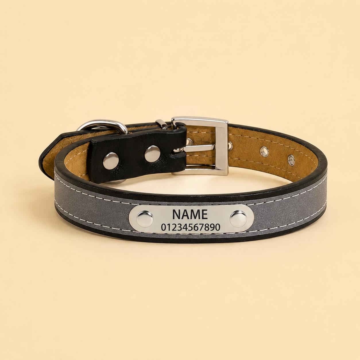 TEMU Reflective Pet Collar For Cats And Dogs Custom Engraved Id Tag With Name And Contact Adjustable Durable Comfortable Dog Collar Small Medium