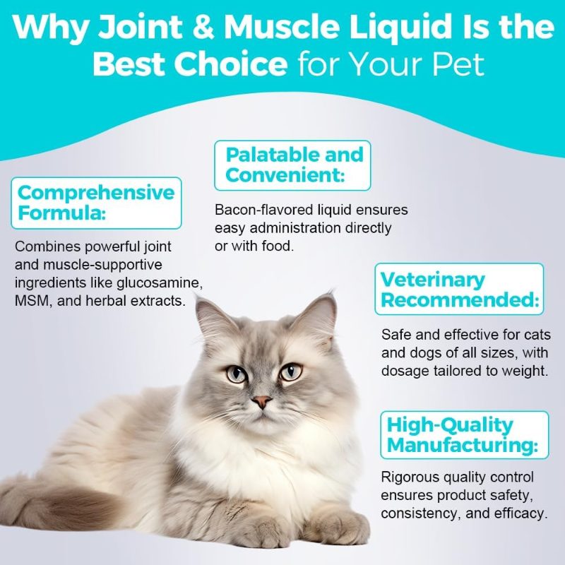 Pets Joint Muscle - 120Ml Comprehensive Joint Support Cats Dogs Natural Inflammatory Mobility Enhancement Easy-To-Administer Supplement