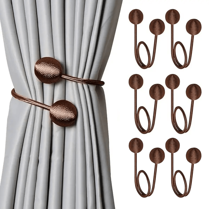 6 DIY High-Quality Nordic Style Curtain Strings, Featuring Woven Design and Durable Materials for Fixing Curtains, Suitable for Thin or Thick Curtains, Perfect for Decorating Bedroom, Living Room, Kitchen, and Office Curtains.