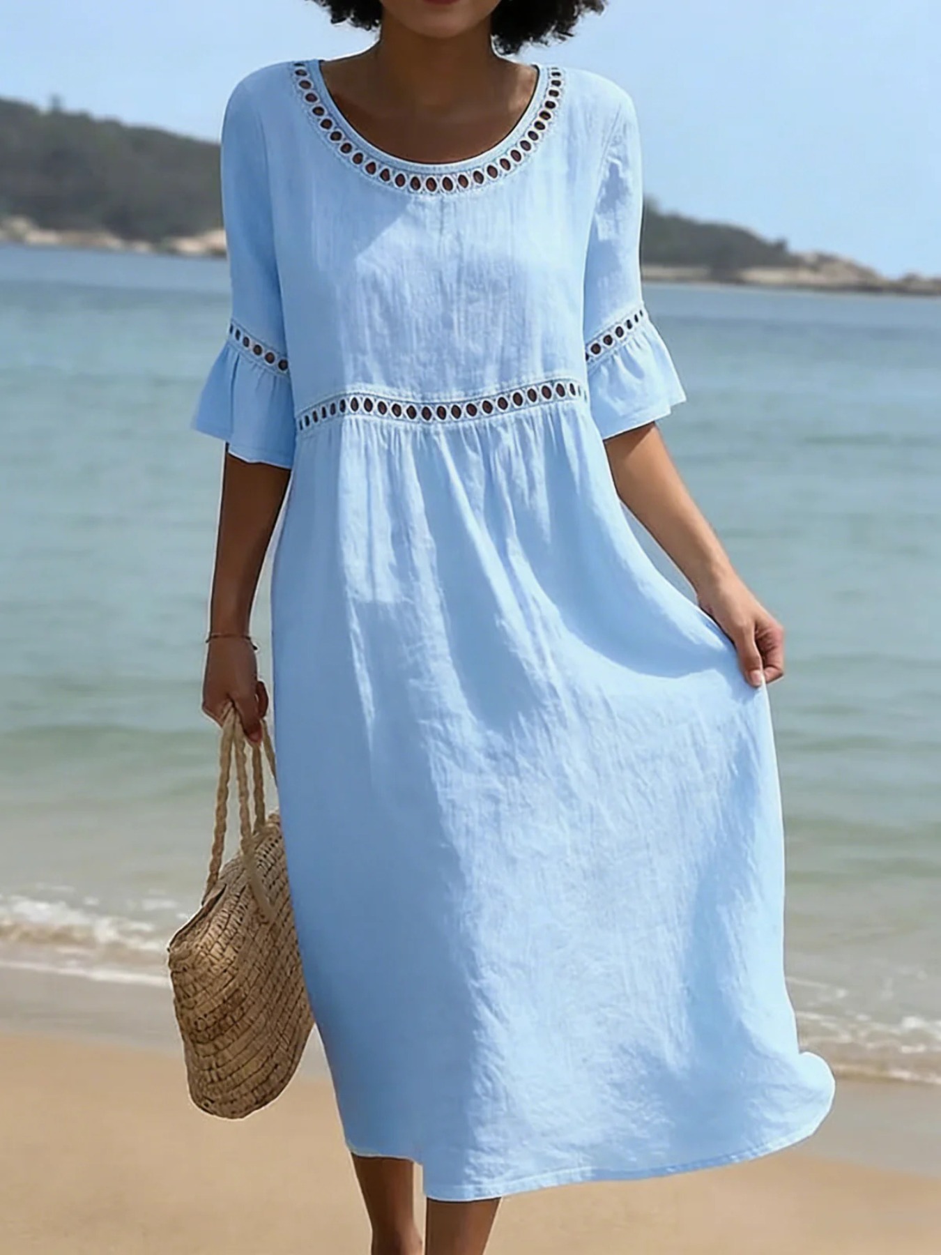 cotton plus size dress sold on Temu United States