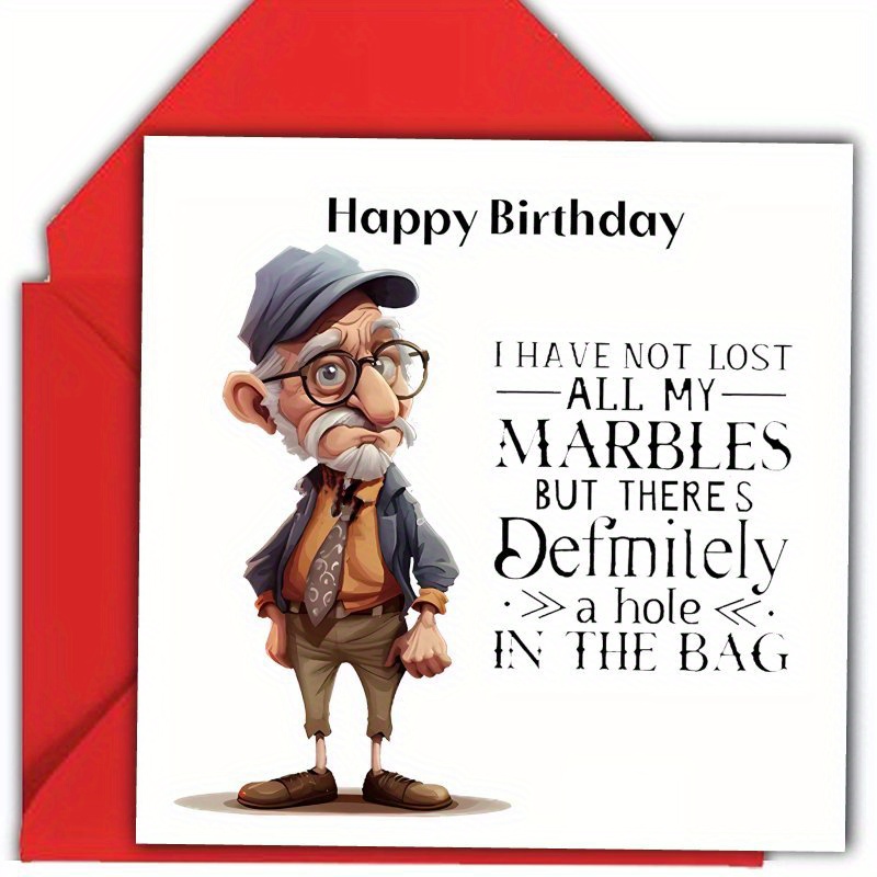 TEMU 1pc Humorous Old For Man Birthday Card | Birthday Any Occasion, Ideal Gift For Man Friend Brother Son Husband Boyfriend Dad Uncle, Envelope