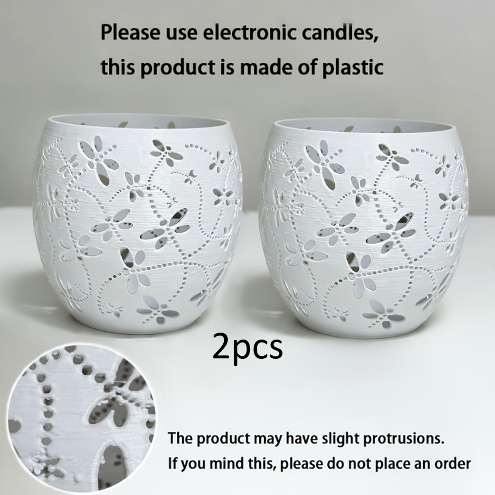 E-shop 2er Set Kreative Elegante Libellen Kerzenhalter, Robustes Plastik, Heim- und Partydekorationen, für Raum- und Feiertagsdeko, Kerzenhalter