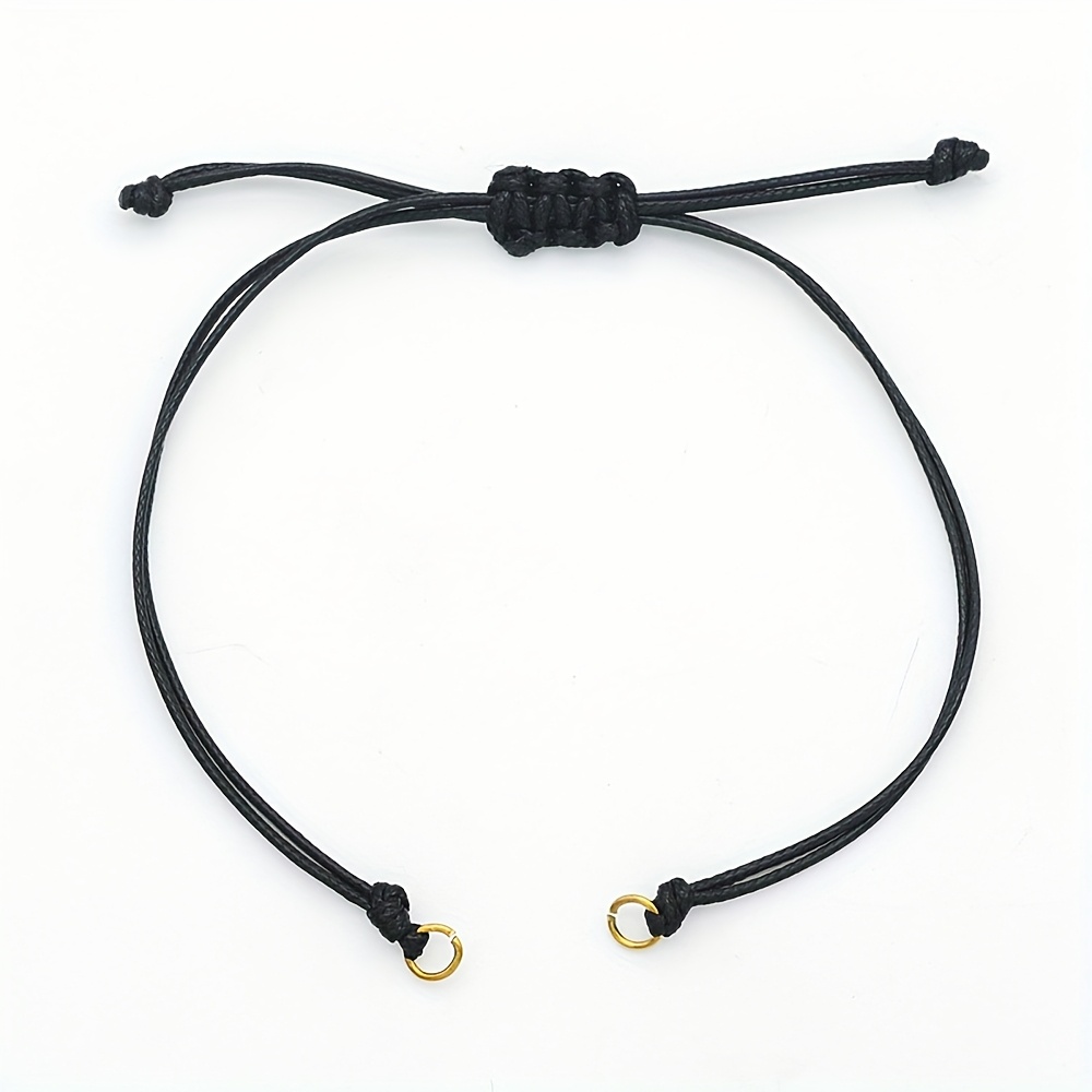 TEMU Lot de 50 Bracelets en Cordes Tressées Noires avec Accents Dorés et Argentés - Longueur Ajustable 13~14cm