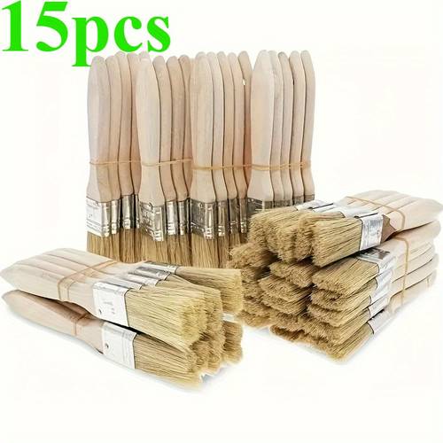15/25 stück multifunktions-pinselset mit holzgriff, 1 zoll – ideal für großflächiges malen, kunst & handwerk, kleberauftrag pinsel mit holzgriffen – malwerkzeug für diy-projekte professionelle anwendung