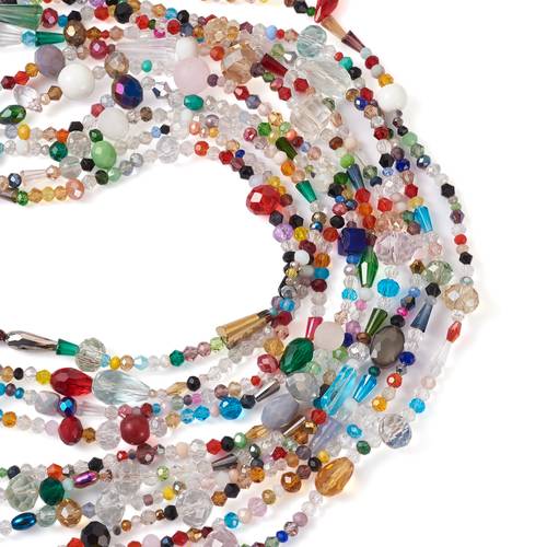 item picture 20 strands glass bead strands mixed shapes random mixing 2 16x2 16mm hole 1 2mm beads bead assortments ideal for diy necklace jewelry crafting