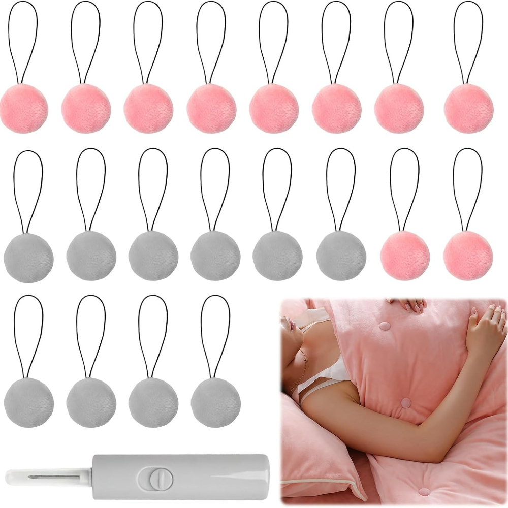 20pcs And Propellers For Duvet Covers, Universal Needle-free Premium Fastening System, Suitable For Bedding Duvets And Sheets, Gray And Pink Inner Fixing Set