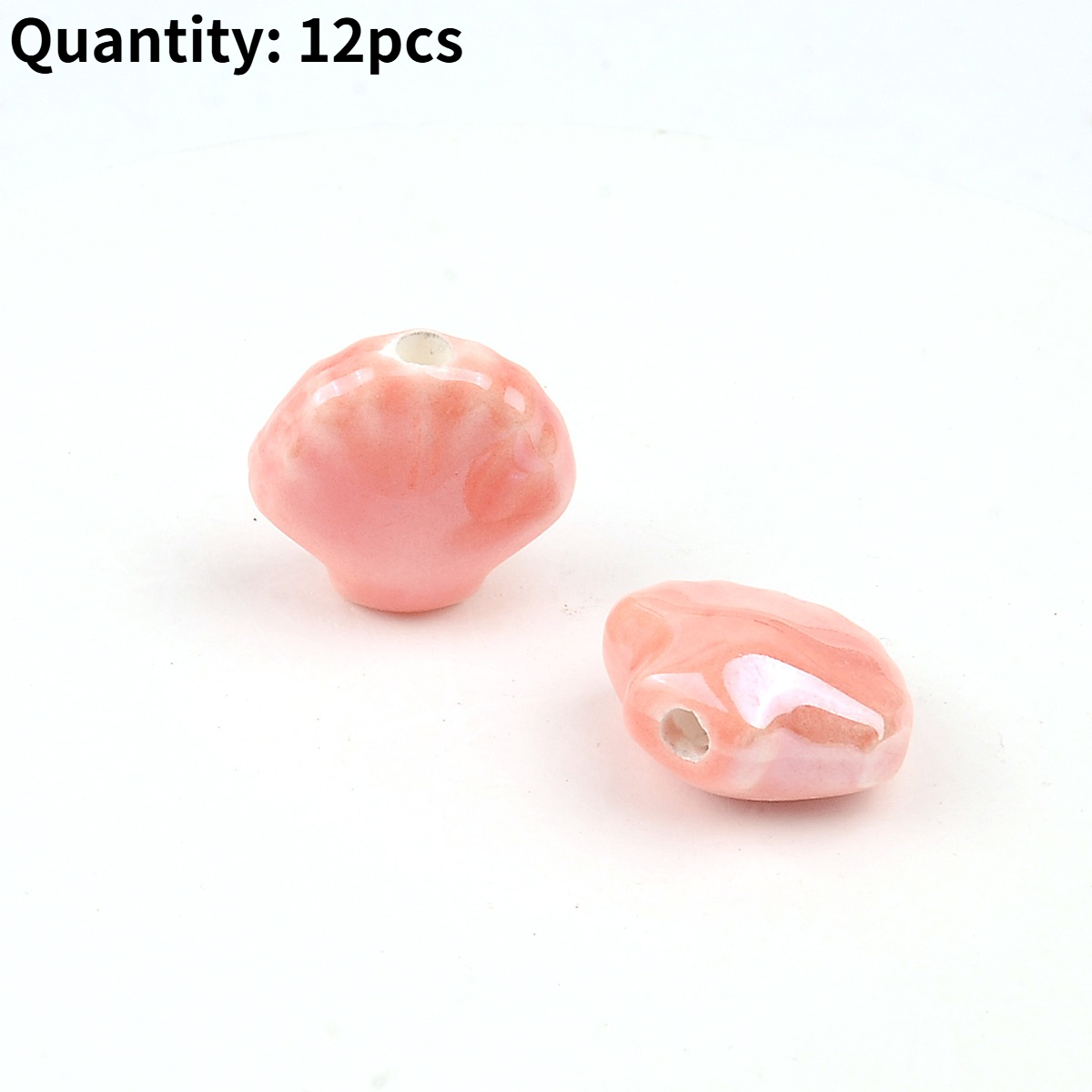 12pcs Scallop Shell Ceramic Beads for DIY Jewellery Making