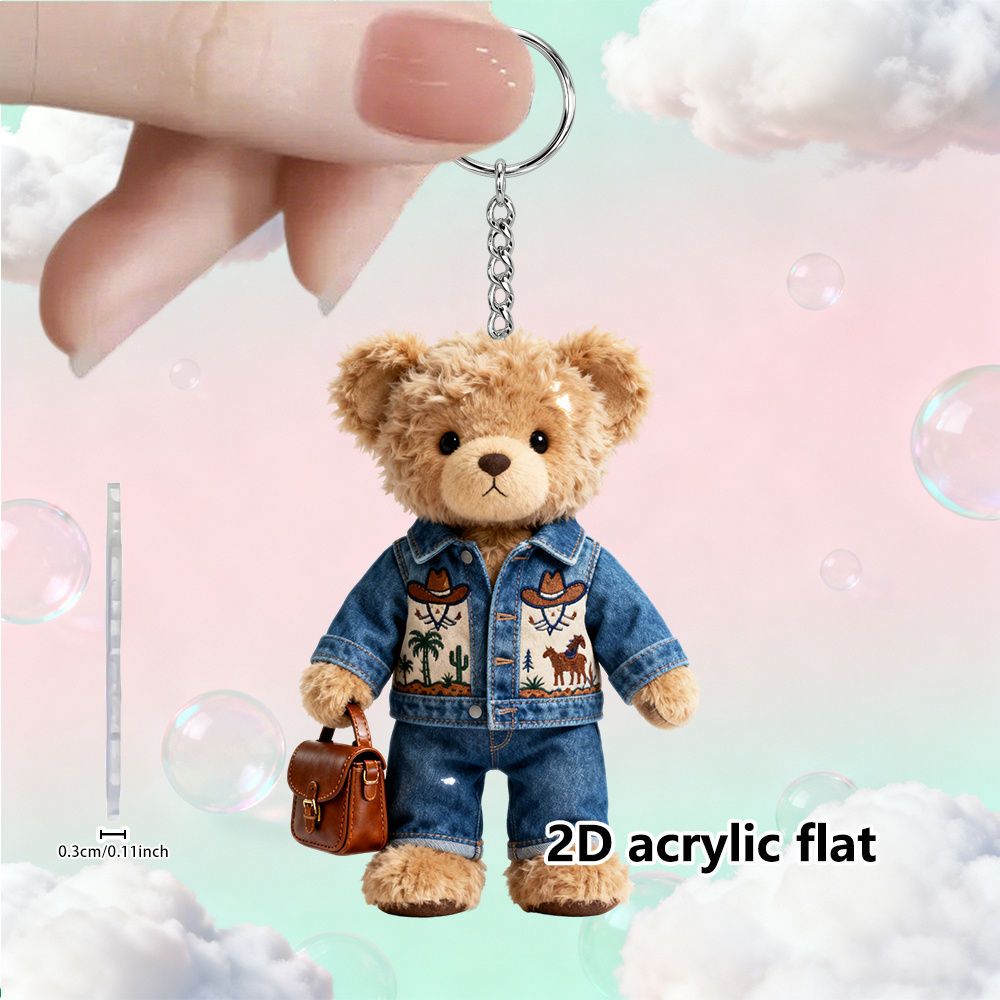 TEMU 2D, 1 pieza Llavero acrílico 2D | Accesorio de moda exquisito y compacto y artículo pequeño divertido | Regalo para decorar bolsos, llaveros e