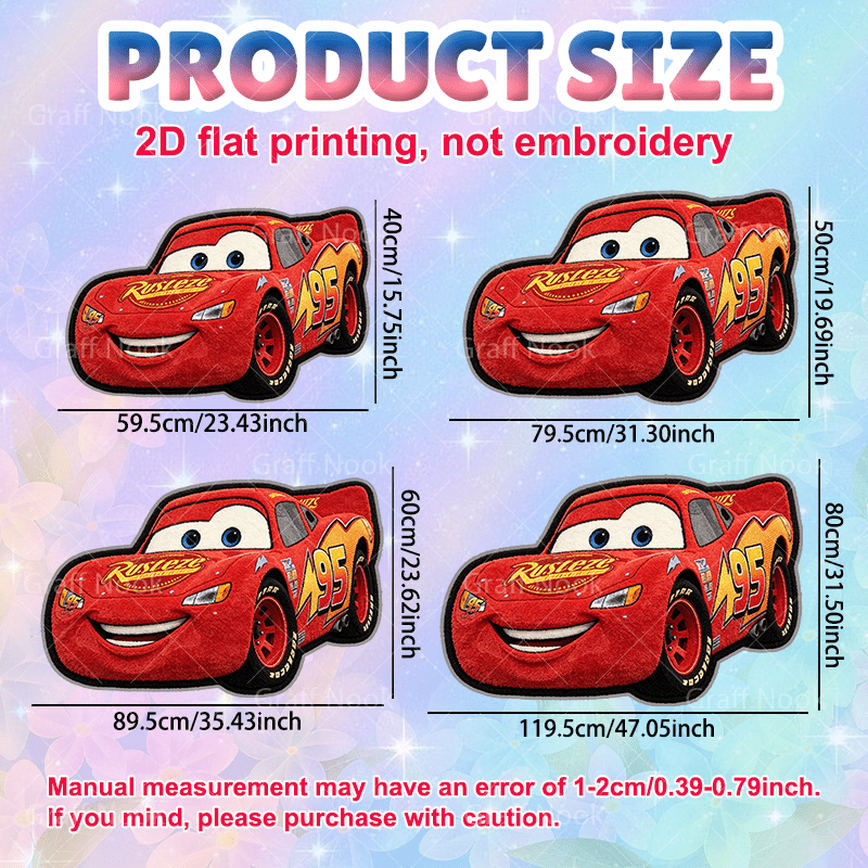 TEMU 1pc Red Size 95 Cartoon Pattern Floor Mat For Entrance, Irregular Shaped Carpet, , Non-slip Pad For Living Room, Bedroom, Kitchen, Bathroom,