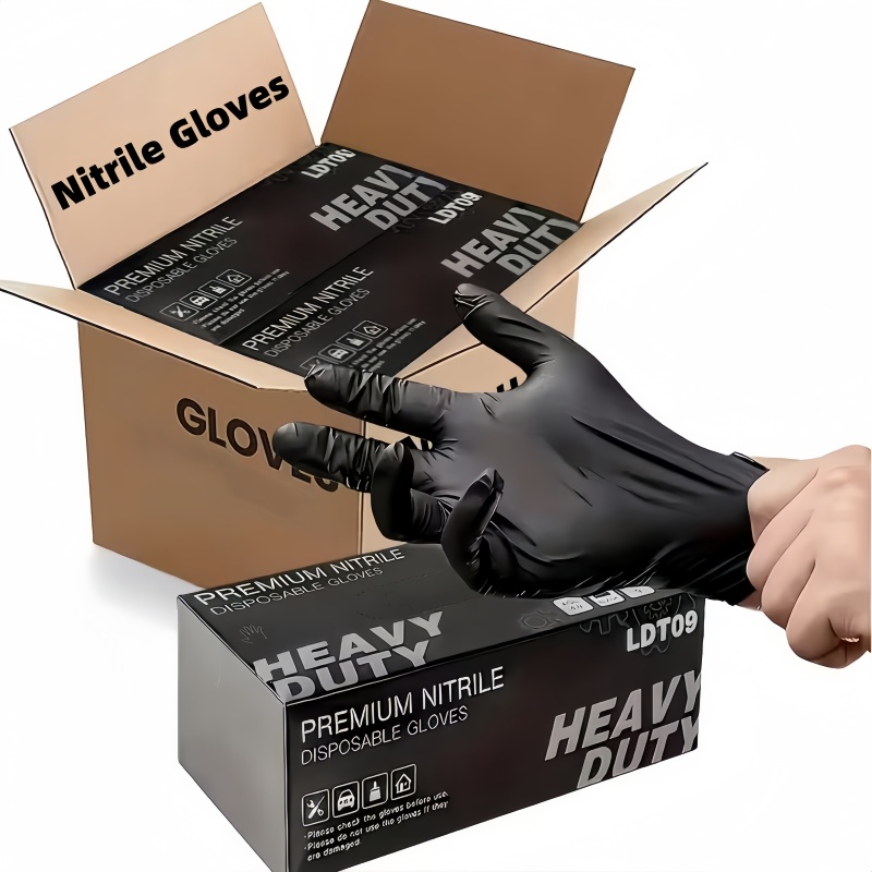 200 100pcs black disposable nitrile gloves with     durable suitable for tattooing makeup hairdressing pet care household cleaning daily   tattooing     m l xl sizes