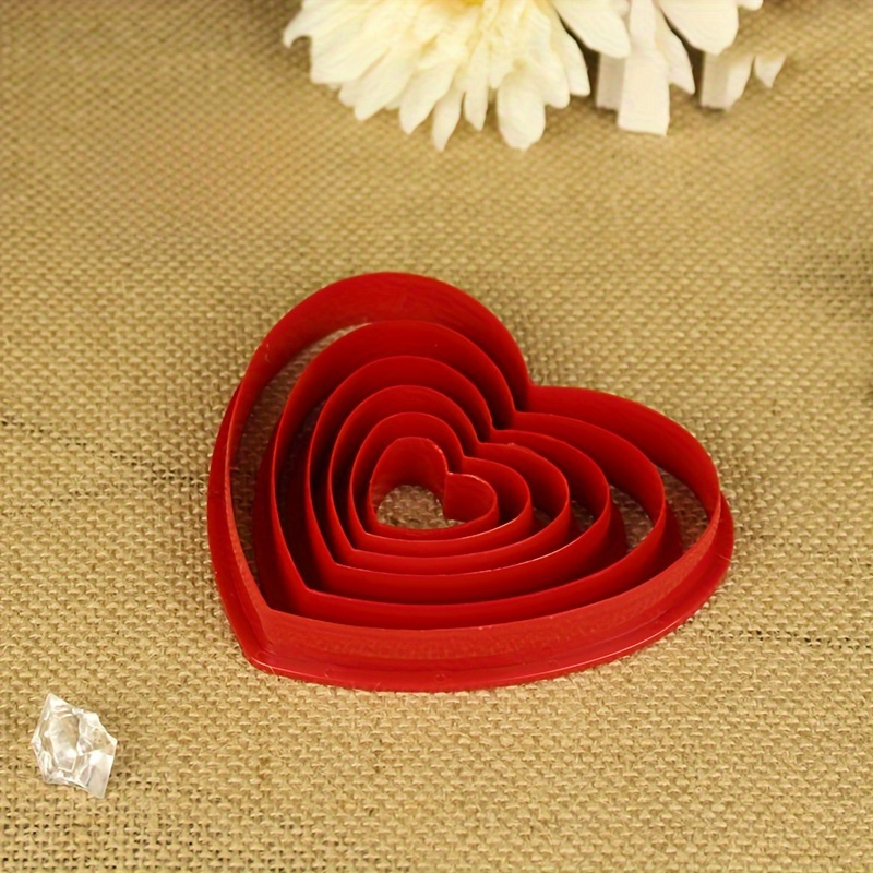 

Plastic Heart Shaped Stencils Set For Fondant, Embossing Tool For Valentine's Day Cake Decorating, Baking Supplies And Accessories